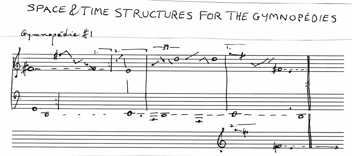 Score excerpt from Satie Slowly by Philip Corner