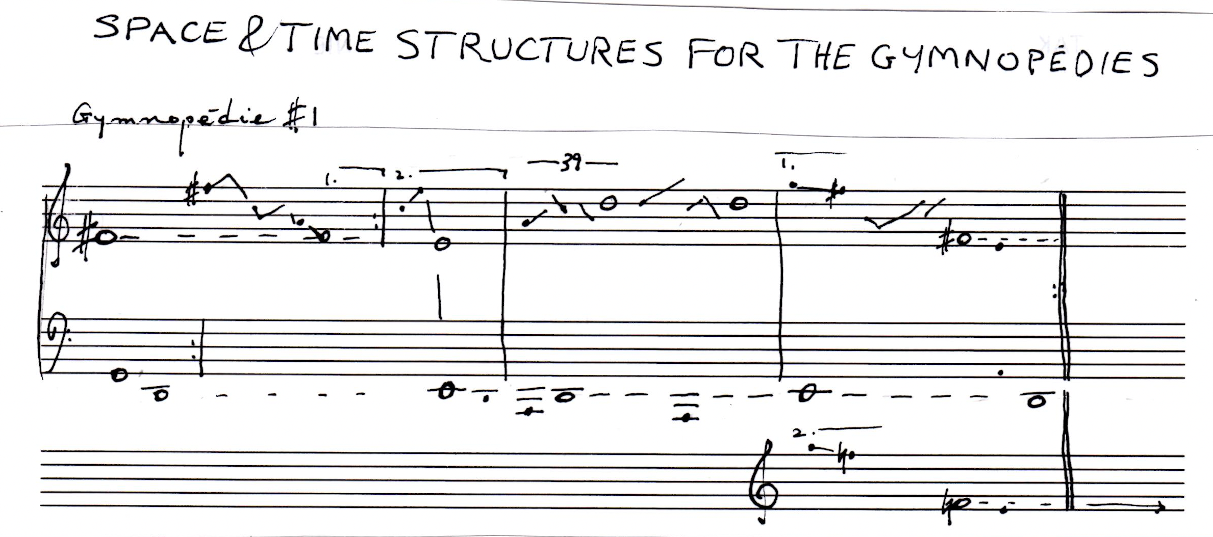 Score excerpt from Satie Slowly by Philip Corner