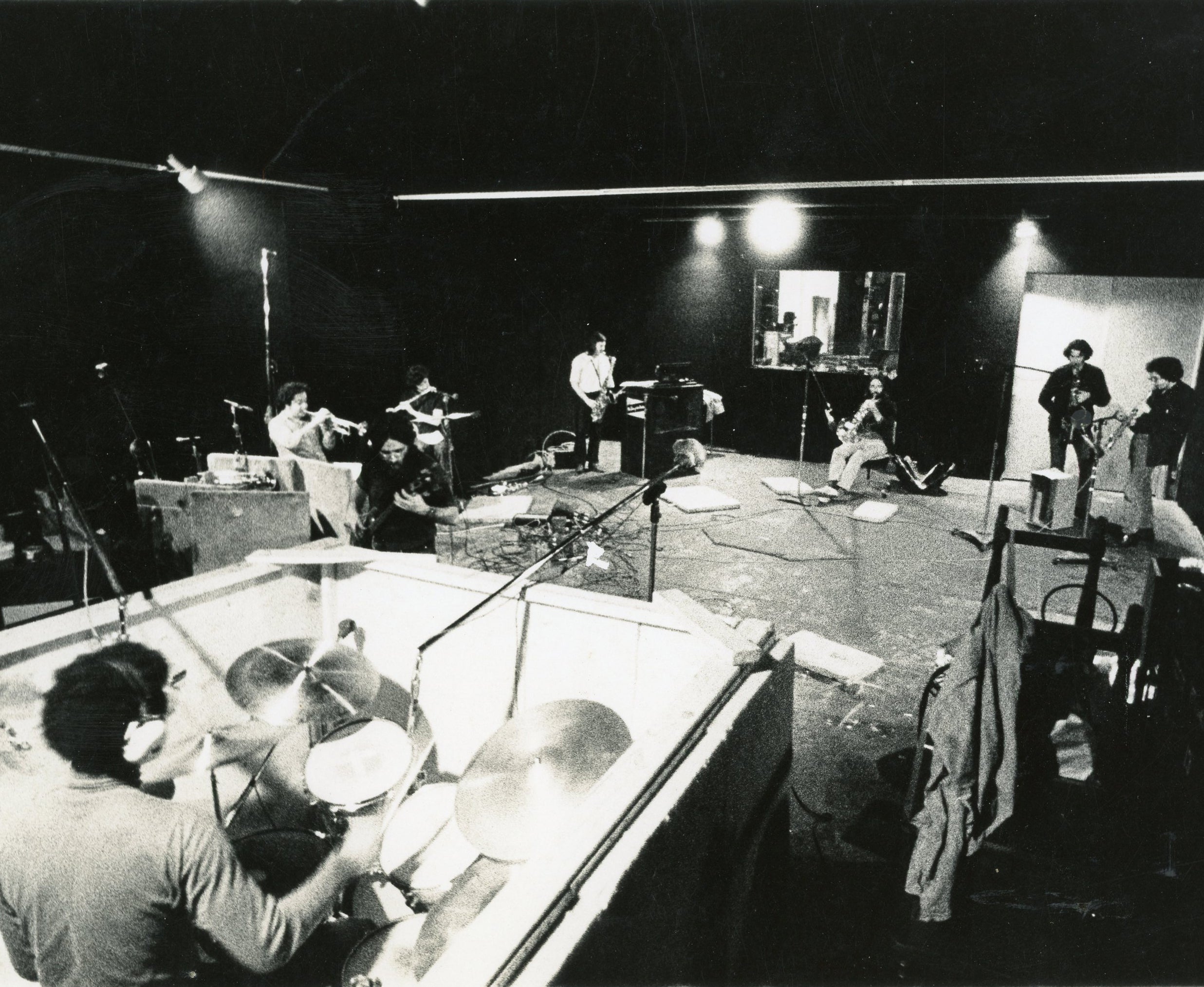 Dickie Landry during a recording session for Requiem