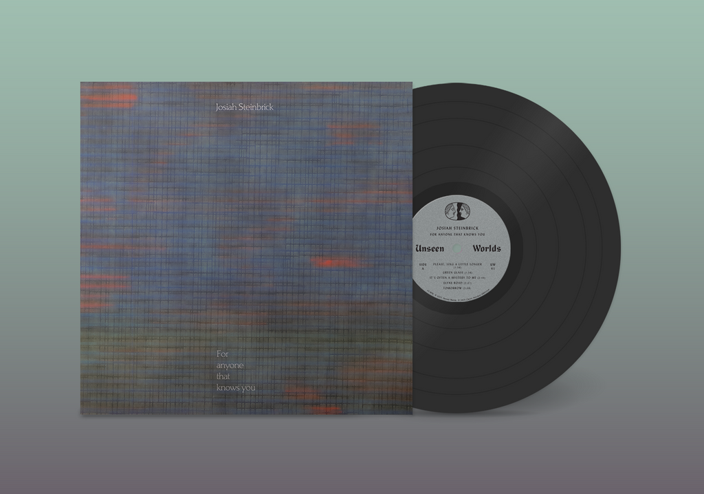 LP vinyl for Josiah Steinbrick - For Anyone That Knows You, showing a black record alongside the woven textile cover